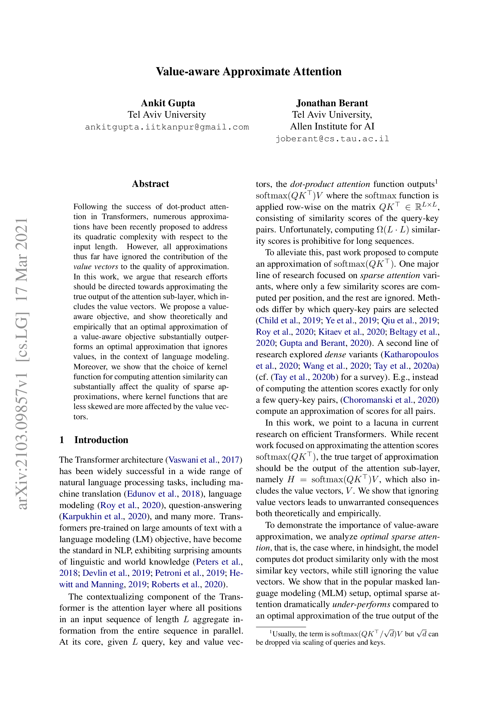 Value-aware Approximate Attention